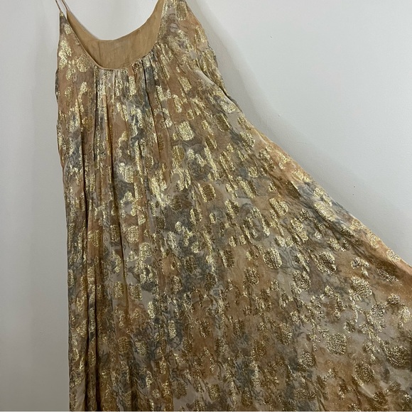 Mes Demoiselles Aspasie Printed Metallic Slip Dress size 40/8 - Picture 6 of 10